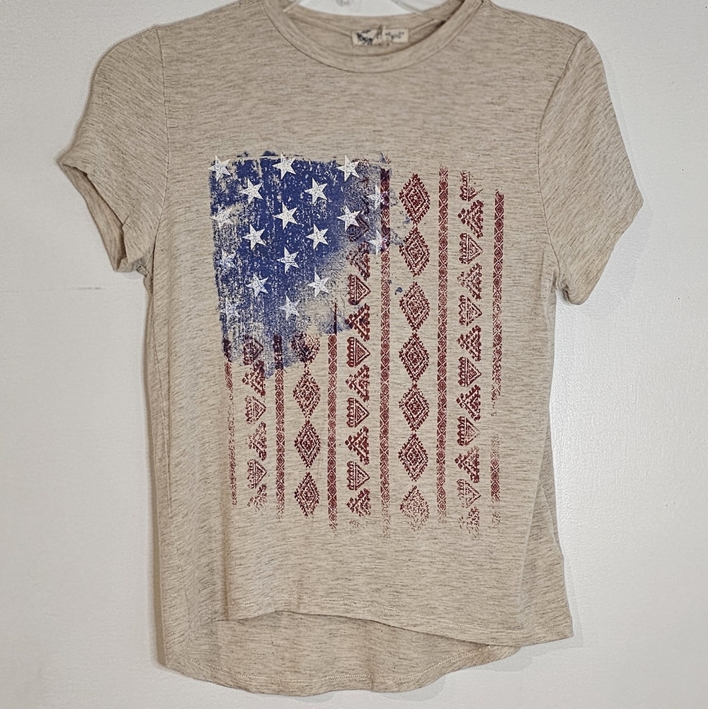 About A Girl Cream American Flag T-Shirt